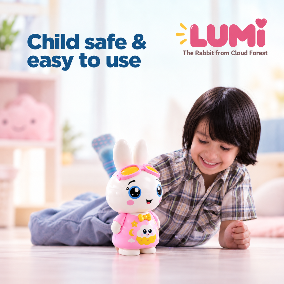 LUMI Interactive Storytelling Rabbit | Musical Talking Toy for Kids (PINK)