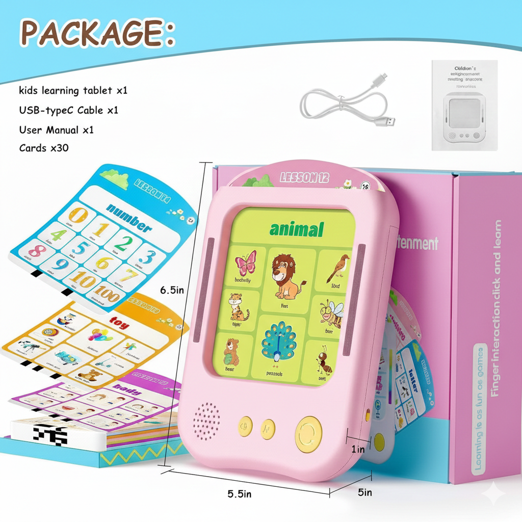 Talking Flash Cards for Kids 3+ Years - Touch & Learn Sound Educational Slate Toy
