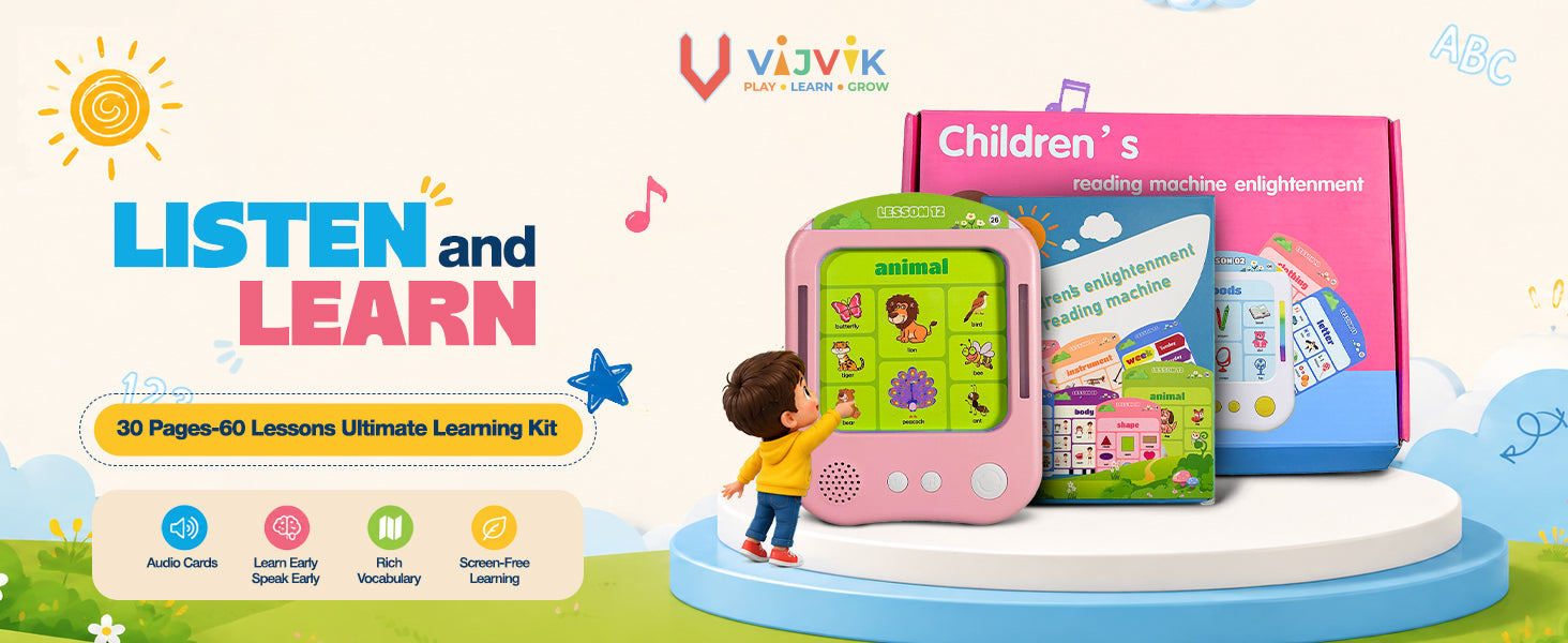 Touch & Learn Talking Flash Cards for Kids - Vijvik Toys